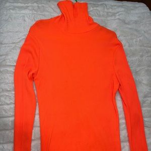 Neon Orange Turtleneck Sweater